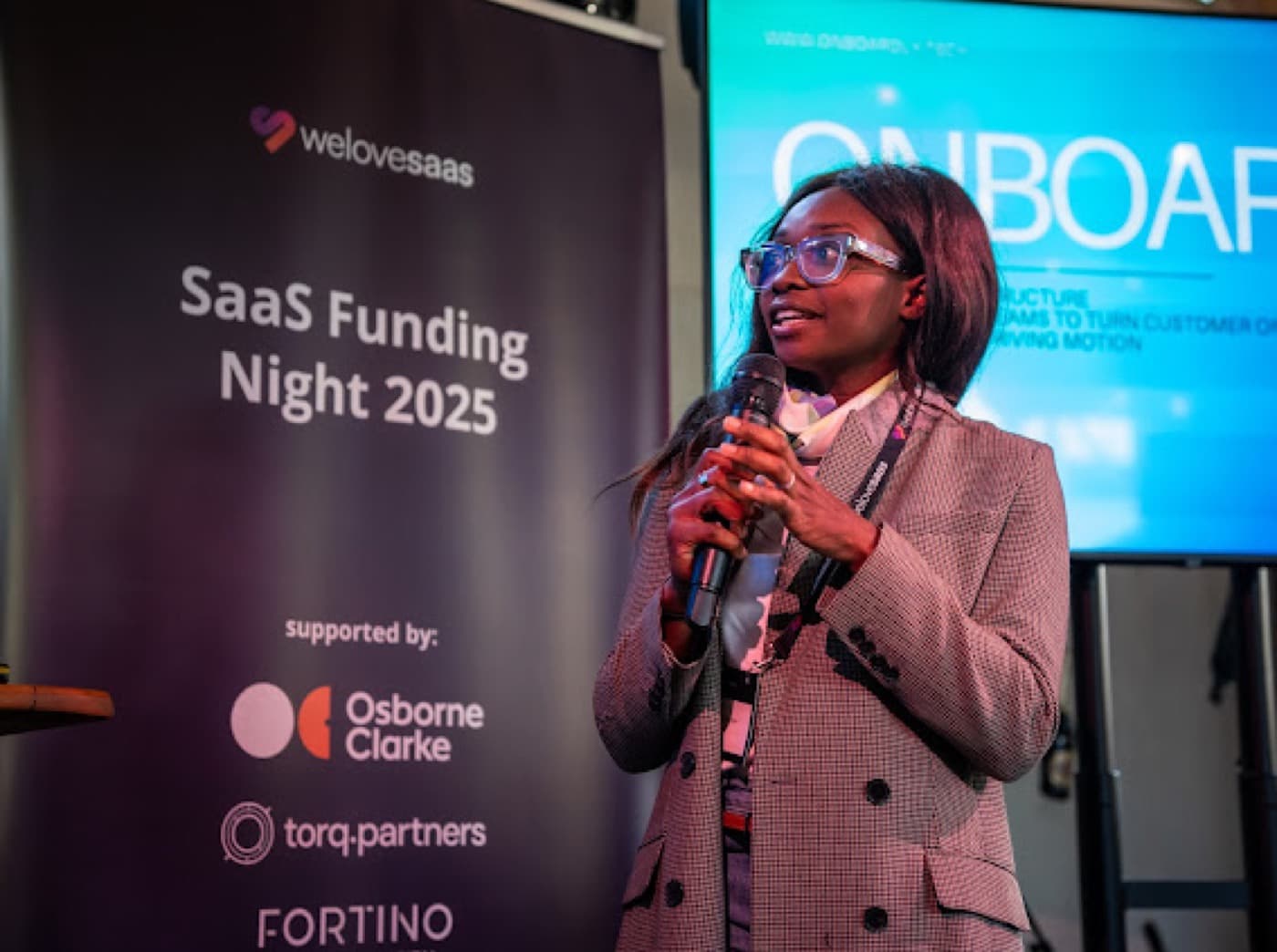 Pitching Onboardly at SaaS Funding Night 2025